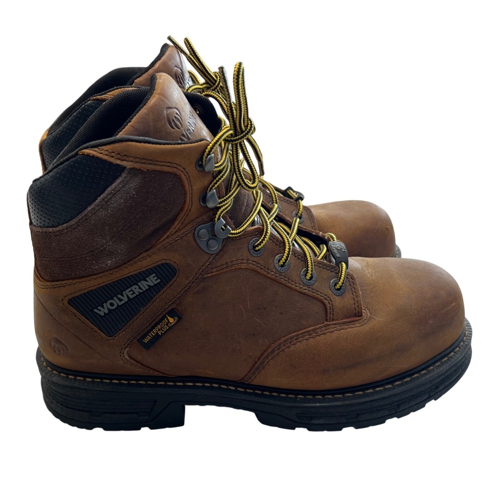 Wolverine Waterproof Safety Toe Work Boots Brown Mens Size 12EW‎ Protective